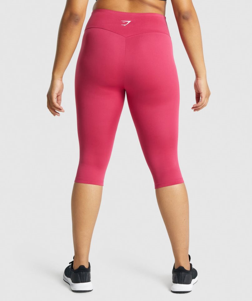 Women's Gymshark Training Cropped Leggings Pink | NZ 2KMFEX